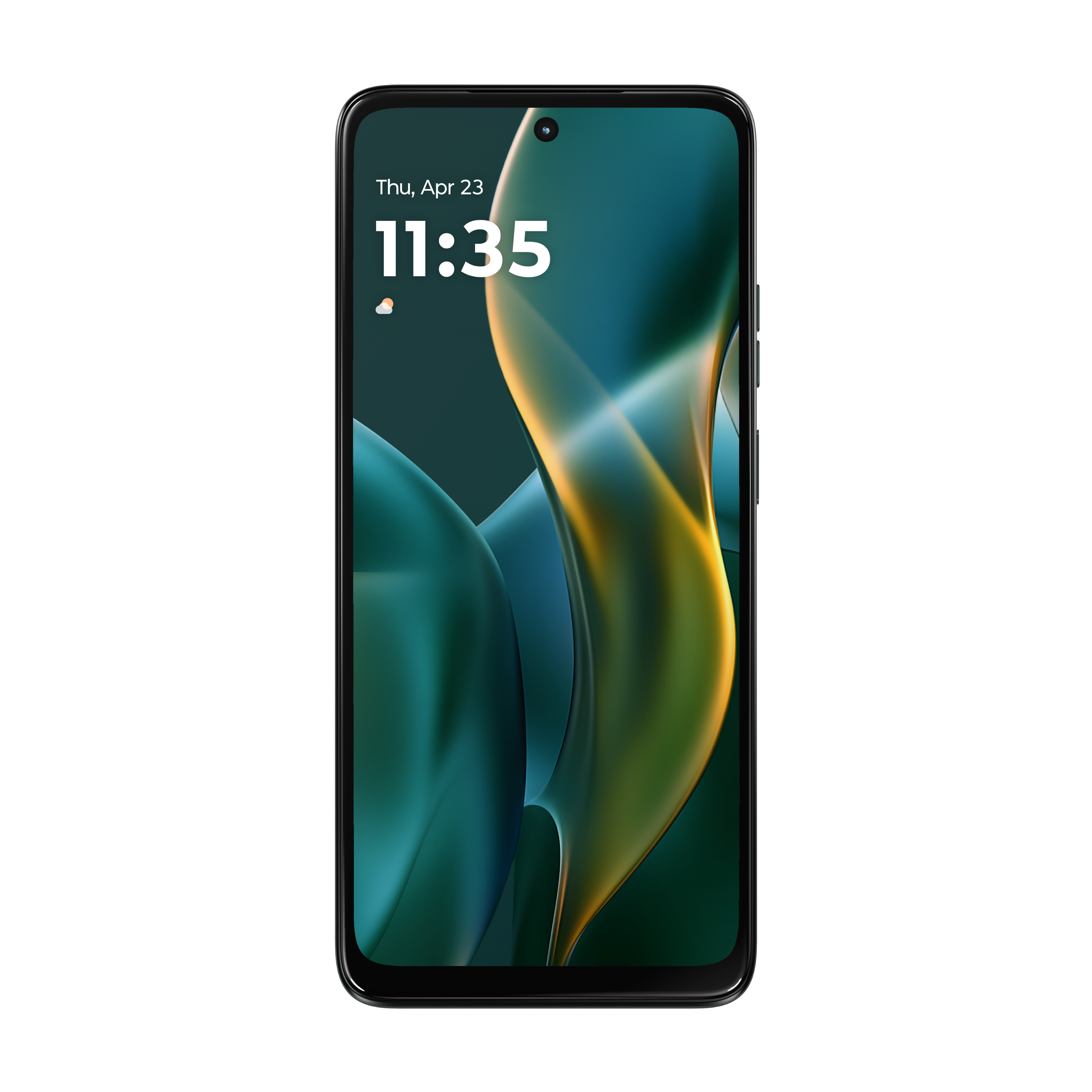 Motorola Moto G 2025 smartphone displaying home screen with apps