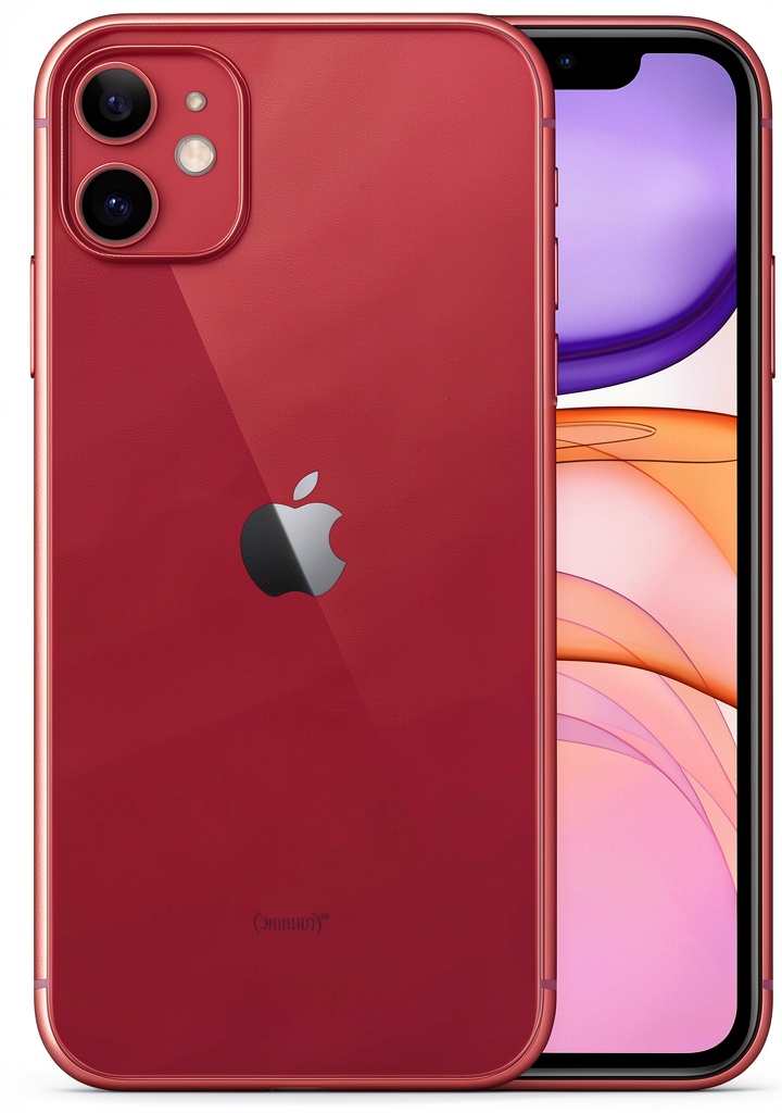 Apple iPhone 11 displaying its red color and 6.1-inch screen