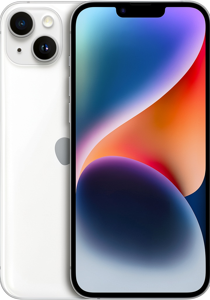 Apple iPhone 14 Plus Blue displaying home screen