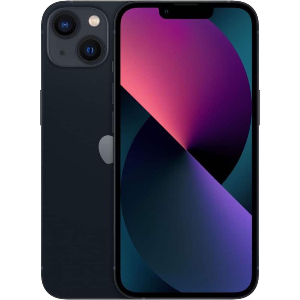 Apple iPhone 13 Midnight displaying home screen with apps