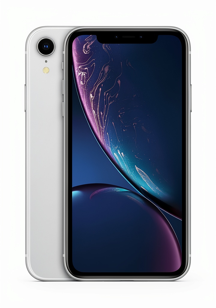 Apple iPhone XR blue smartphone displaying home screen