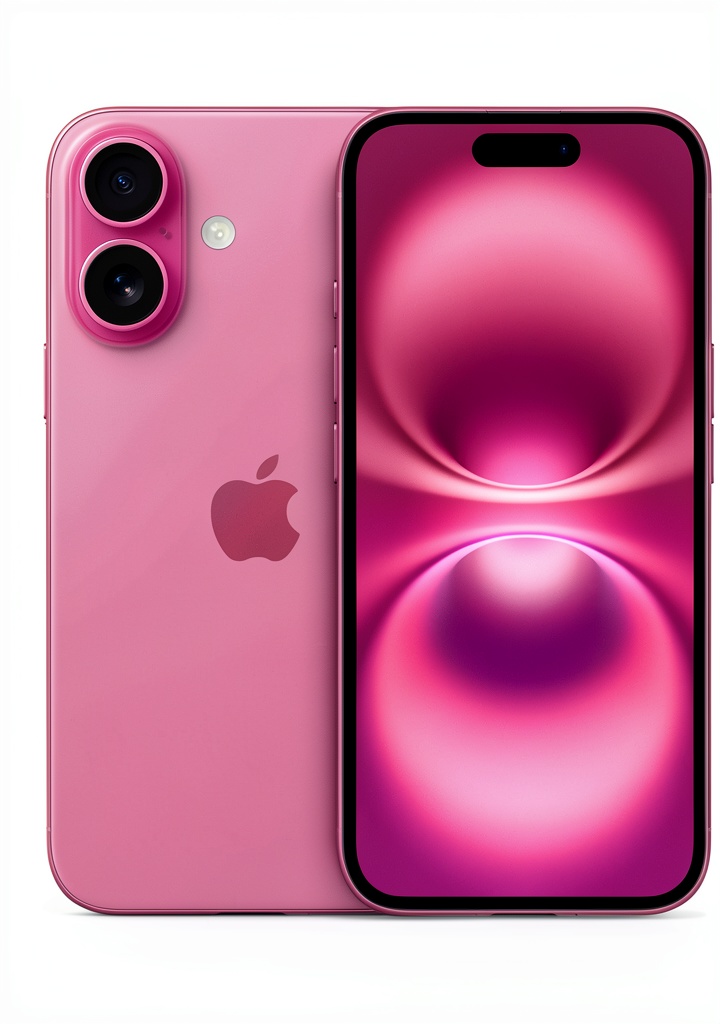 Apple iPhone 16 pink smartphone showing Super Retina XDR display