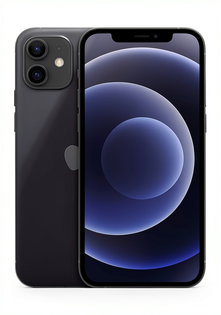 Apple iPhone 12 Mini 5G Black front view on a table