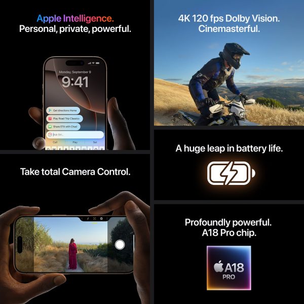Apple iPhone 16 Pro 128GB Black Titanium AT&T Unlocked Smartphone-7