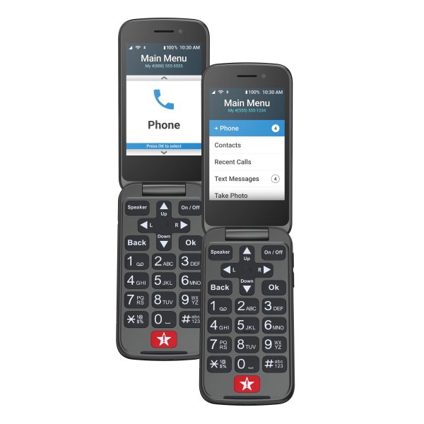 Lively Jitterbug Flip2 Cell Phone for Seniors Gray Red-3