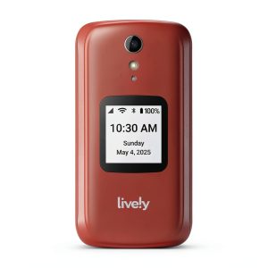 Lively Jitterbug Flip2 Cell Phone for Seniors Gray Red-0