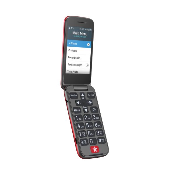 Lively Jitterbug Flip2 Cell Phone for Seniors Gray Red-1