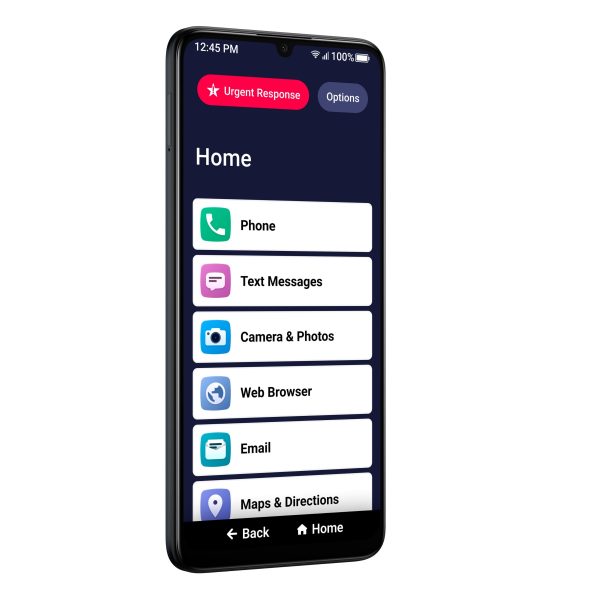 Jitterbug Smart4 Smartphone for Seniors Black with Urgent Response-1