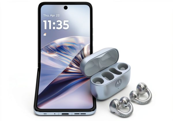 Motorola - razr 2025 256GB with bud loops - PANTONE Ice Melt (Unlocked)-9